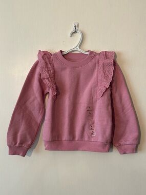 Gap Girls' Pink Ruffle Shoulder Sweatshirt new without tags tags sz 5